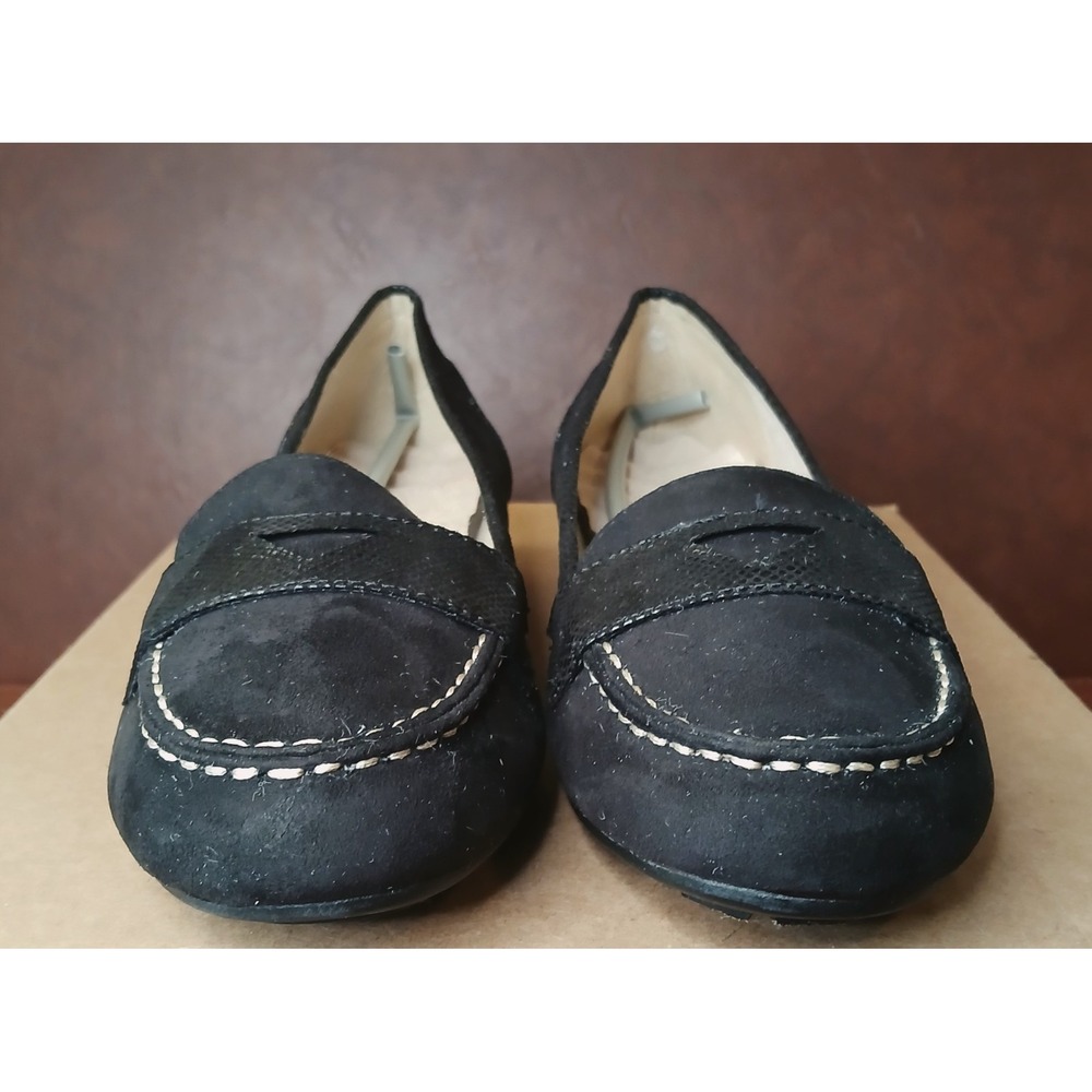 Womens Black Suede Sherpa Slip On Loafers Driving Shoes Size 8 NEW #1171 - Picture 10 of 11